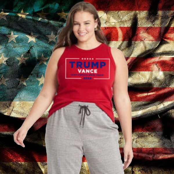 Trump Vance MAGA Women’s Red Shirt Tank Top, Trump Super power 20242