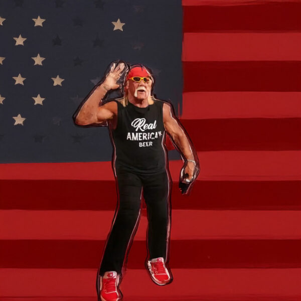 Hulk Hogan Wearing Real American Beer T-Shirt