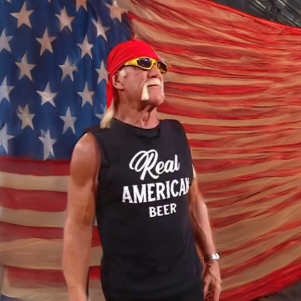 Hulk Hogan Wearing Real American Beer T-Shirt