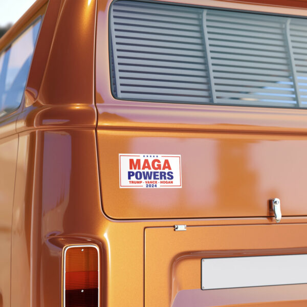 Hulk Hogan wearing Maga Powers Trump Vance Hogan Bumper Stickers