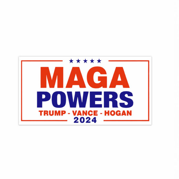 Hulk Hogan wearing Maga Powers Trump Vance Hogan Bumper Stickers